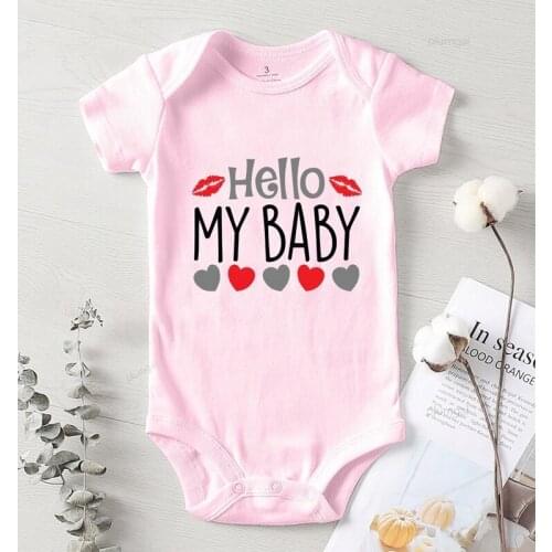Newborn Girls Undershirts Boy Fall Clothes Kiss Love Printing Hello Baby Clothing for Babies Rompers New Born Winter Outfit