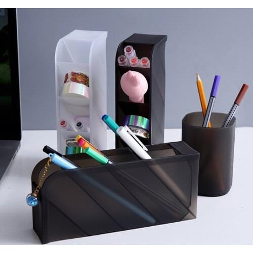 Creative Round Shape Desktop Organizer Pen Holder Makeup Storage Box School Office Accessories Stationery Organizer 2021 hot