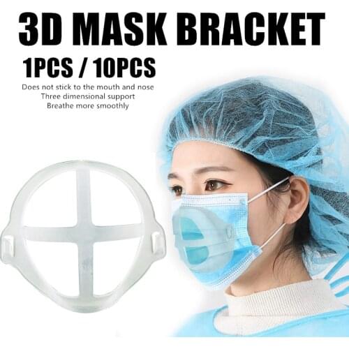 Reusable 3D Mouth Mask Support Breathing Assist Help Mask Inner Cushion Bracket Food Grade Silicone Mask Holder Breathable Valve
