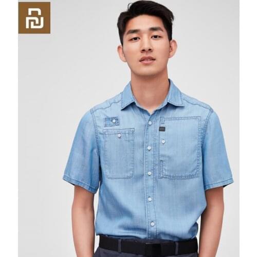 Xiaomi youpin Icy Tencel short-sleeved shirt 100% Tencel short-sleeved soft silky breathable mens shirt high quality