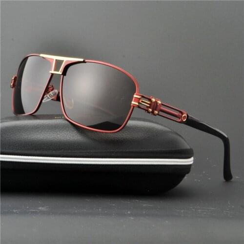 2019 High Quality Memory Metal Big Frame Pilot Sunglasses Men Polarized UV400 Sun Glasses Man Brand Driving Square glasses NX