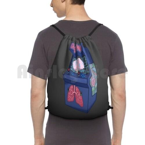 Cabinet Man Backpack Drawstring Bag Riding Climbing Gym Bag Lemon Demon Arcade Music Indie