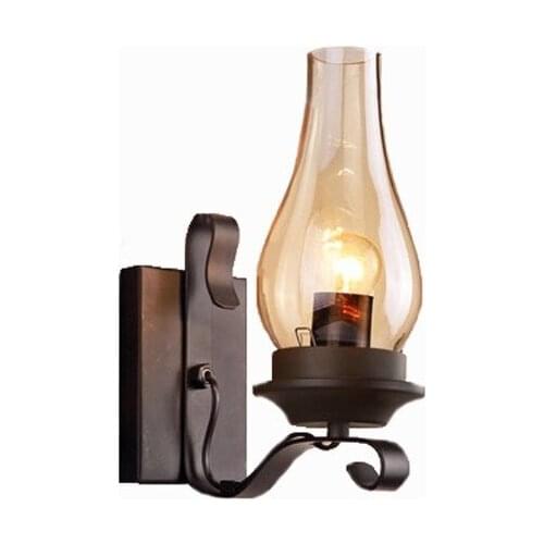 Nordic retro industrial wind wall lamp bedside lamp corridor wrought iron aisle lamp