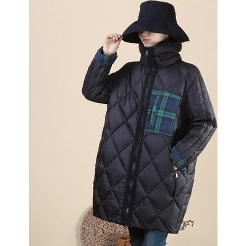 New Winter Women Parka Oversize Long Warm Female Jacke White Duck Down With Big Pockets Warm for Winter Outdoor Wear Clothing