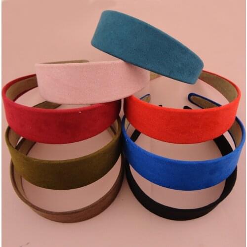 10PCS 3.8cm Matte Suede Velvet Covered Plastic headbands hair Hoops for women wide fuzzy plain hairbands for women,girls