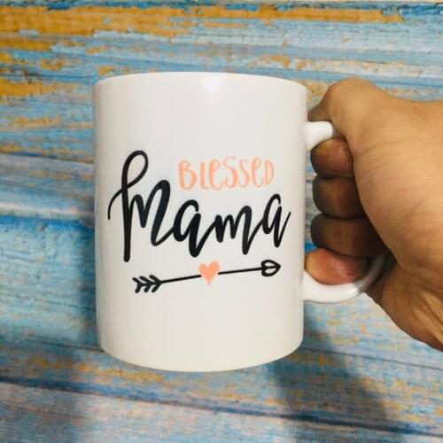 Blessed Mama Gift Mug 11oz White Ceramic Coffee Mugs Mother Day Gift Milk Cup Mom Mamma Birthday Gift Tea Cups