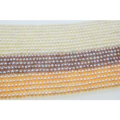 Freshwater pearl white/pink/purple 3-4mm roundel baroque AA 15" FPPJ wholesale beads nature loose beads for DIY jewelry