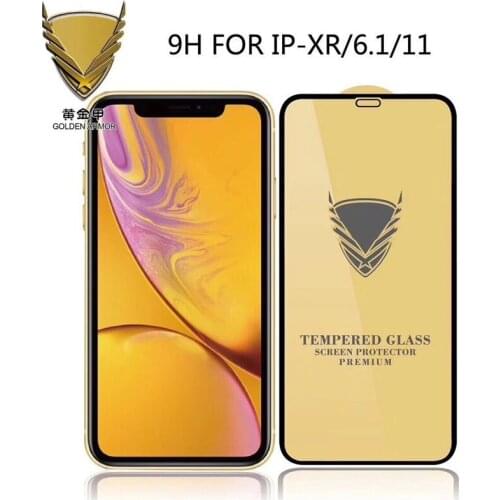100pcs Golden Armor Middle Curved Full Glue Tempered Glass Screen protector for iphone 12 pro max/11pro/xs max/8 plus/XR/6/7/8
