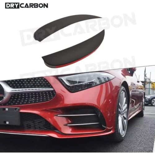 Car Front Bumper Splitters for Mercedes Benz CLS Class C257 CLS260 300 350 450 CLS53 AMG 2019UP Splitter Fog Lamp Trim Cover Car