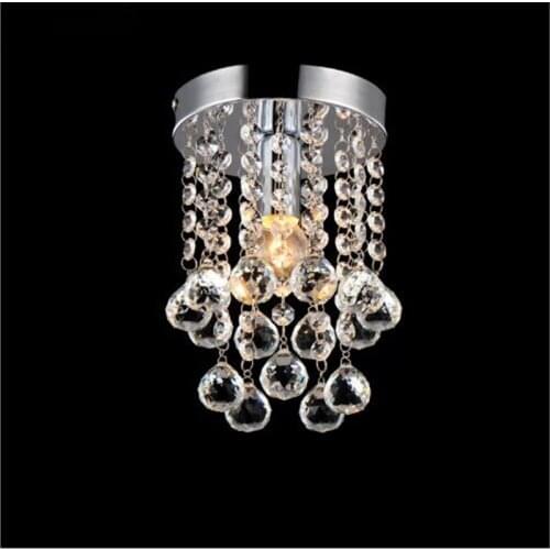 Luxury LED crystal chandelier lighting Corridor lamp lighting Chrome lustre fixtures free shipping MINI ceiling D150mm H230mm
