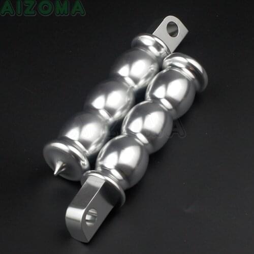 Sliver Vintage Motorcycle Foot Pegs Footrest Billet Aluminum Male Mount Footpeg For Harley Triumph Scrambler Cafe Racer Custom