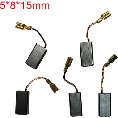 10Pcs 5 x 8 x15mm Graphite Copper Motor Carbon Brushes For Bosch Angle Grinder Electric Hammer Electric Rotary Tool