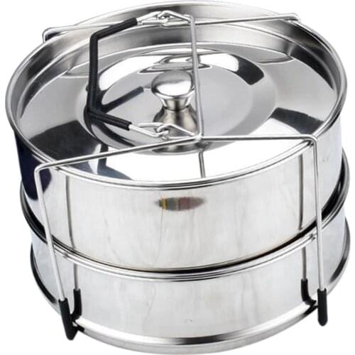 Stackable Steamer Insert Pans Stainl Steel Vegetable Food Steamer, 2 Tier