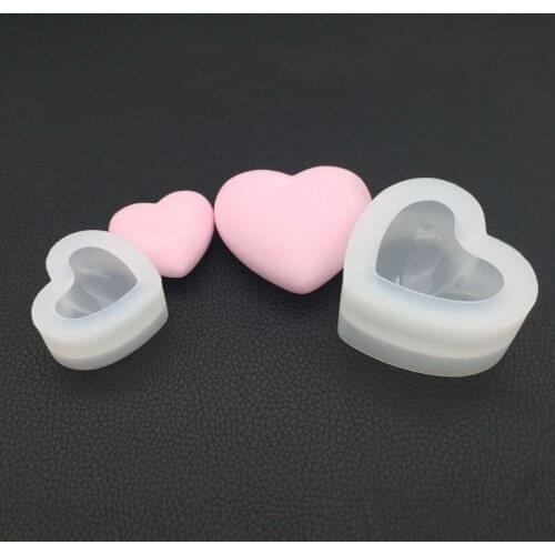 Silicone Mold Mirror Heart Shape 3D Smooth Crafts DIY Jewelry Making Handmade Cake Fondant Epoxy Resin Molds Decoration Tools