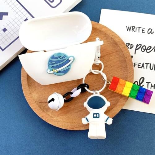 Cute Astronaut Keychain Cases For Sony WF-SP800N Case silicone Cartoon Planet Earphone Cover WF SP800 hearphone box funny