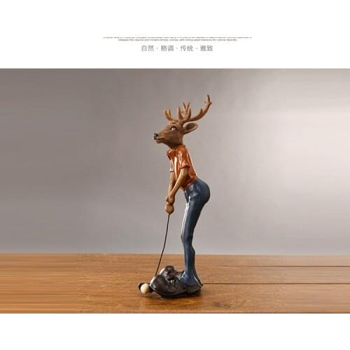AMERICAN COUNTRY GOLF MR. ELK HOME DECORATION DECORATION RESIN HANDICRAFT WINDOW CRAFTS STATUE