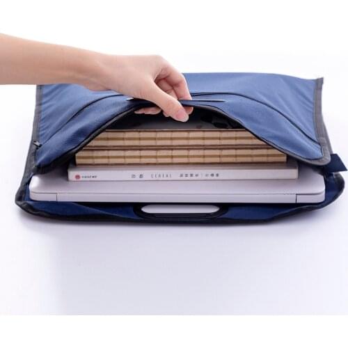 Portable document bag canvas A4 office bag men women handbag multi-layer information bag briefcase meeting bags file holder