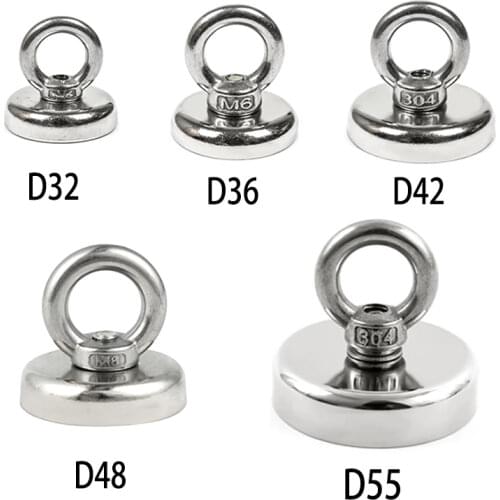 Super Strong Neodymium Magnet Pot Fishing Salvage Magnets Hooks Round Powerful Magnetic Hook Sea Fishing Magnet Searcher