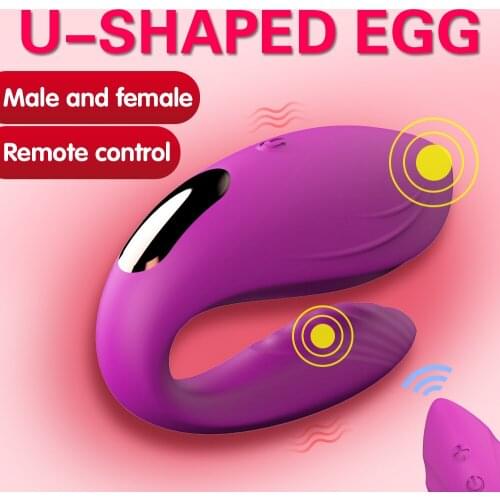 U Vibrator For WomanClitoris Stimulate Silicone Dildo Vagina Massage G Spot Wireless Remote Double Heads Vibrator Adult Sex Shop