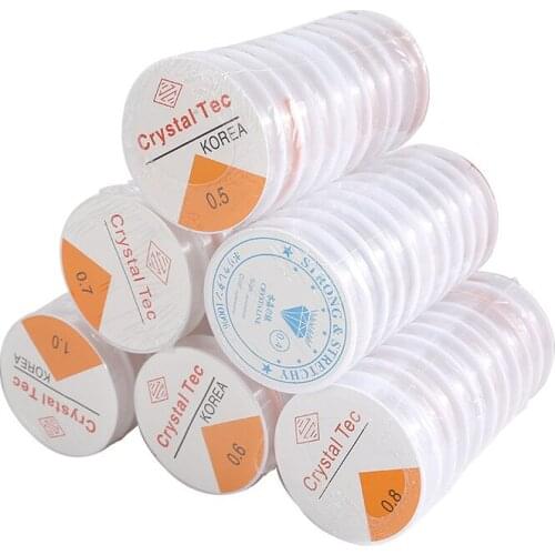 1 Roll 0.4-1mm Crystal Stretchy Elastic Rope Flexible String Line Cord Beading DIY Necklace Bracelet Jewelry Making Supplies