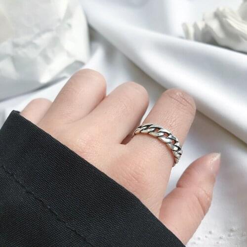 Ins Style Vintage Hollow Chains Rings for Women Men Lover Finger Ring Minimalist Jewelry Boho Wholesale