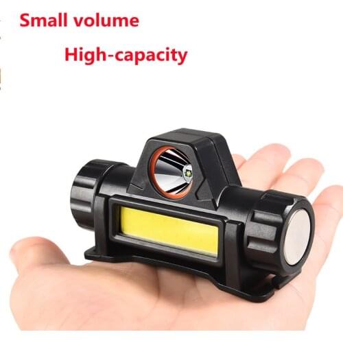 Waterproof LED headlamp COB work light 2 light mode with magnet headlight built-in 18650 battery suit for fishing, camping