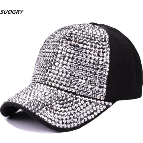 High Quality WOMEN brand baseball cap new fashion rhinestone crystal denim snapback caps wholesale woman hip hop snapbacks hats