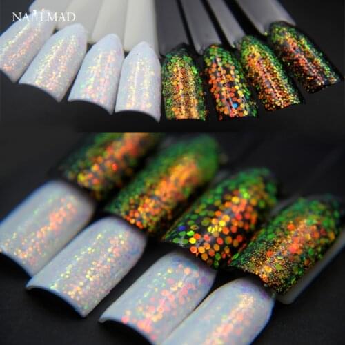 1 box Unicorn Nail Glitter Pixel Effect Glitter Sequins Iridescent Nail Sparkle Manicure Makeup Nail Art Decoration