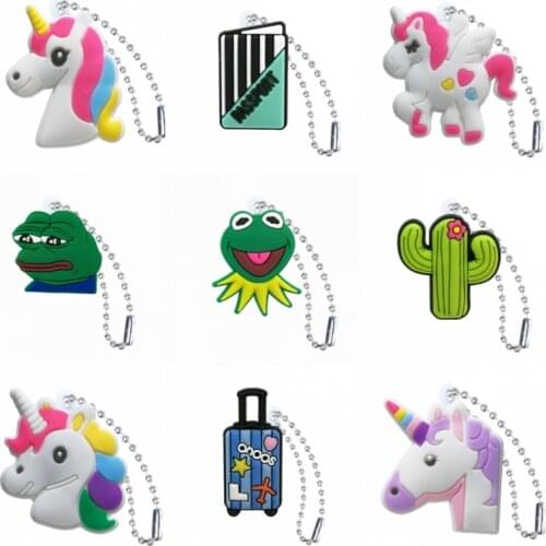 1pcs Leisure PVC Charm Ball Chain Unicorn Desk Accessories&Organizer Key Holder Keychain Organize Trinket Bag Clothes Decoration