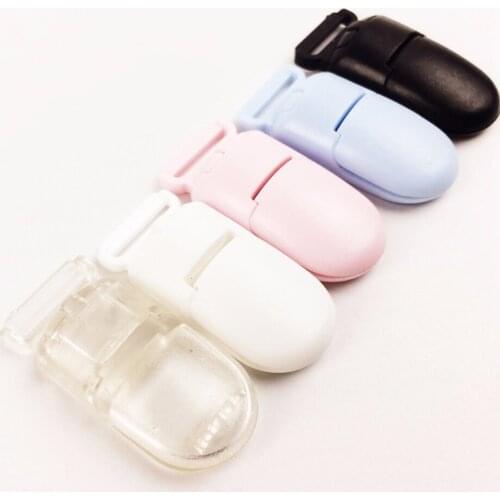 10pcs Baby Pacifier Clips Plastic Baby Nursing Accessories Smooth Surface Flat DIY Handmade Toys Non-toxi Clips Pacifier Chain