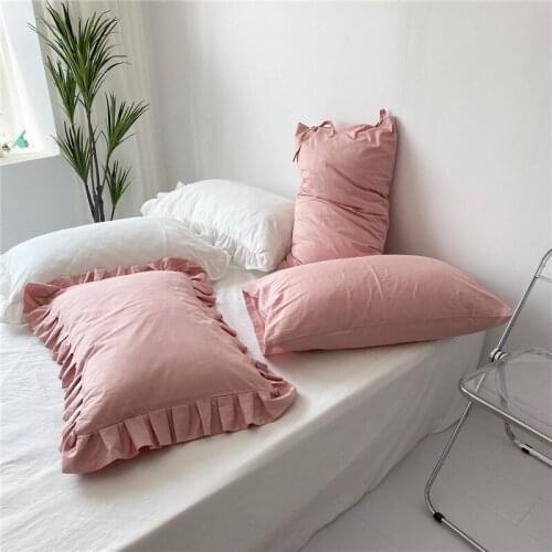 100% cotton pillow case bedding double pillowcase solid pink single pillow case can be customized home decoration pillow case