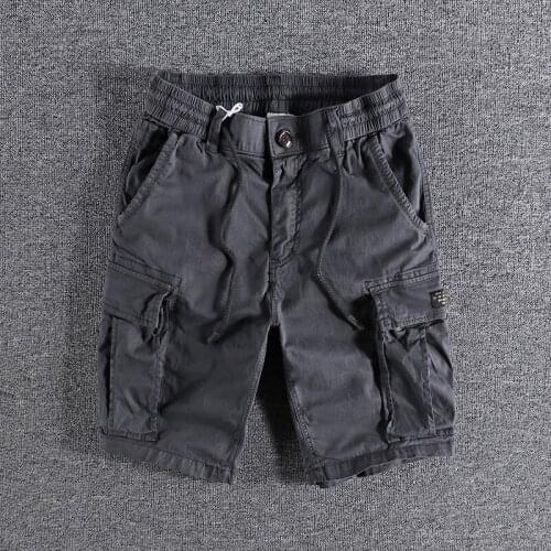 2021 Summer new Multi Pocket loose trend tooling shorts mens versatile casual wear drawstring trouser 86