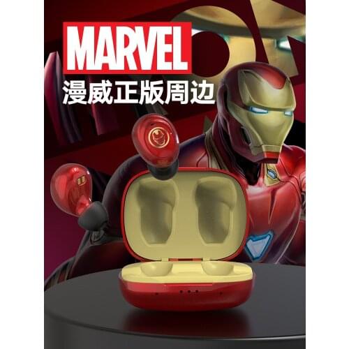 2021Marvel Certified Bluetooth V5.0 Earbuds Iron Man TWS Wireless Stereo Earphones in-ear sports noise reduction game for iPhone