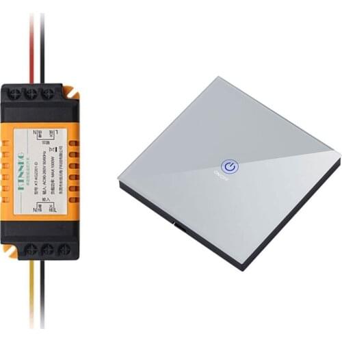 110V 220V 433Mhz wireless light control switch with white touch 86 wall remote control for chandelier corridor light