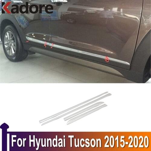 Car Styling Accessories For Hyundai Tucson 2015 2016 2017 2018 2019 2020 ABS Chrome Side Door Body Streamer Molding Cover Trim