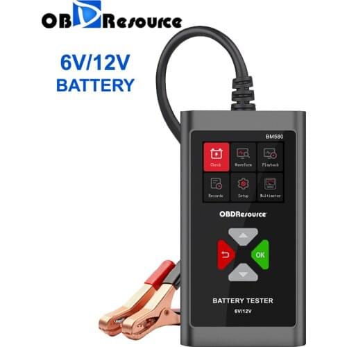BM580 Battery Tester 6V 12V Analyzer 2AH-220AH Reversible Access Clip Voltmeter Automotive Battery Capacity Test PK KW650