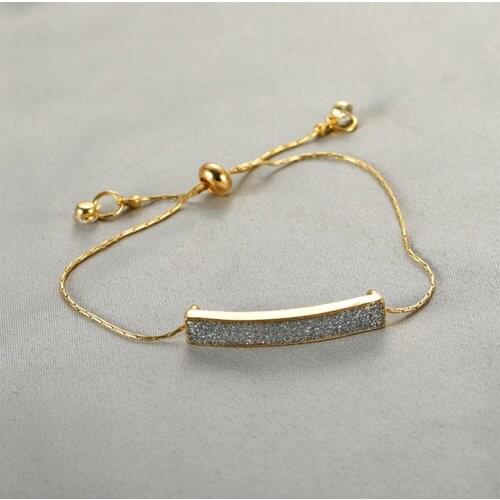 Trendy Kpop Gold Color Heart Geometry pendant Cube Chain Bracelet Women Adjustable Stainless Steel Bracelet Friendship Jewelry