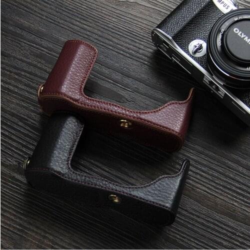 Genuine Leather EP7 Camera Case Half Body Cover Base For Olympus EP7 PU Case