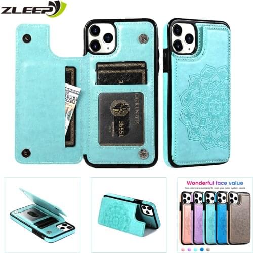 Luxury Mandala Leather Case For iPhone SE 2020 12 Mini 11 Pro XR XS Max 6 6s 7 8 Plus 5 5s Wallet Phone Cover Card Flip Coque