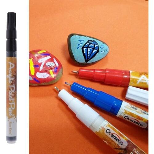 Black Paint pens for Rock Painting, Stone, Ceramic, Glass, Wood. Acrylic Paint Marker Pens Extra-fine tip 0.5mm