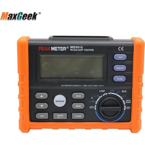 Maxgeek Loop Resistance Tester Digital RCD Tester Multimeter MS5910 Loop Resistance Test