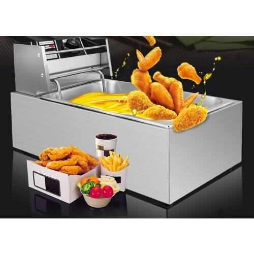 Electric Deep Fryers Commercial oil deep fryer electric frying stove automatic strip machine French fries Fried NEW