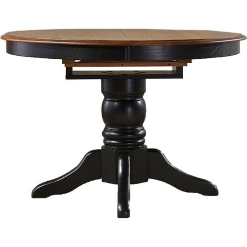 Round table retractable folding household dining table chair combination oak small family dining table variable round table