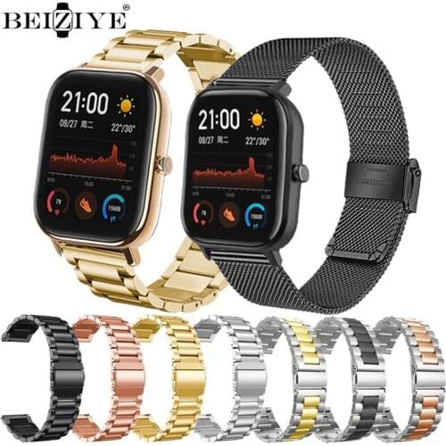 Milanese Strap For Xiaomi Huami Amazfit GTS Metal Watchband For Huawei Watch GT2 Pro/Amazfit GTR 42mm/Bip Lite/GTS 2/mini Strap