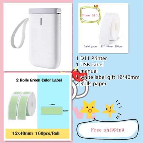 Niimbot d11 mini printer of portable wireless thermal labels bluetooth inkless tag machine and yellow label