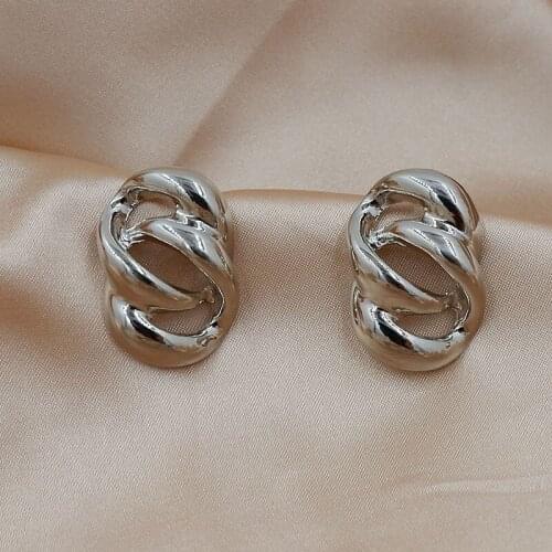 Trendy Gold Alloy Earrings For Woman Unique Geometric Statememt Earrings Party Jewelry Wedding Accessories