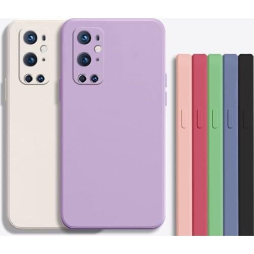 Fashion Square Frame Silicone Phone Case For OnePlus 8T 8 7 7T Pro Case oneplus 9 Pro 9R Candy Color Soft Protecive Cover
