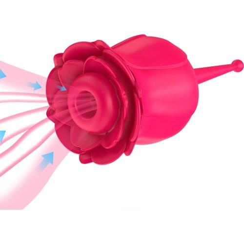 Powerful Oral Licking Sucking Vibrator Rose Shape Clitoris Stimulation Stick Massager Vagina Nipple Sucker Sex Toys for Women