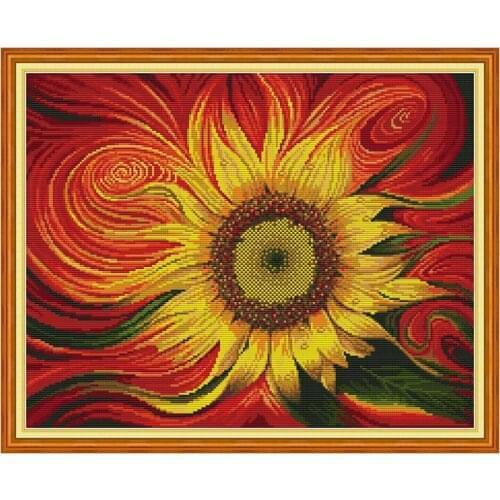 Sunflower 8 cross stitch kit aida 14ct 11ct count print canvas cross stitches needlework embroidery DIY handmade