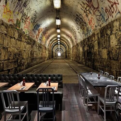 Custom Photo Mural Street Graffiti 3D Extended Space Abstract Art Wall Painting Living room Restaurant Bar KTV Wallpaper Murals